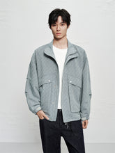 Men's Houndstooth Jacquard Denim Jacket